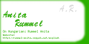 anita rummel business card
